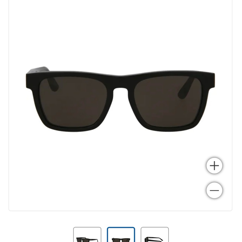 Saint Laurent Black Square Frame Sunglasses with Gold Logo - Picture 2 of 16